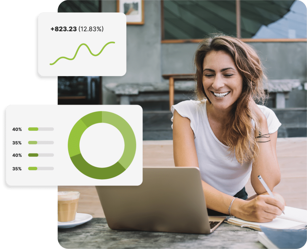 woman using data intelligence software